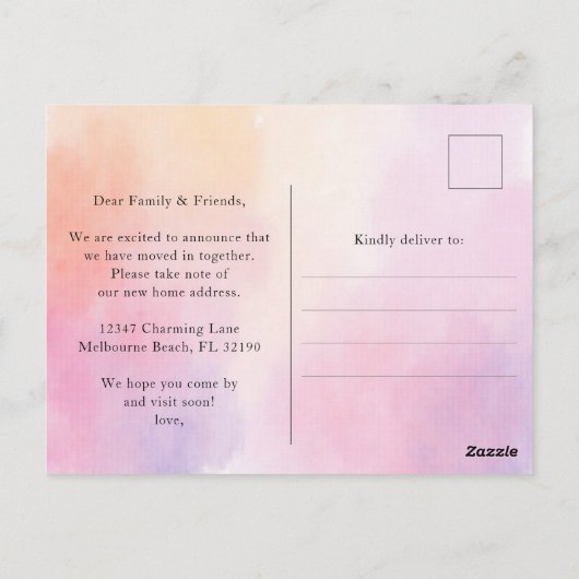 Waterverf Cactus We hebben de aankondiging verplaa Briefkaart (Achterkant)