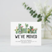 Waterverf Cactus We hebben New Home Cute Moving Aankondiging (Staand voorkant)