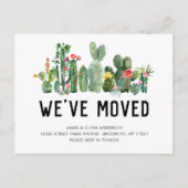 Waterverf Cactus We hebben New Home Cute Moving Aankondigingskaart (Voorkant)