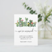 Waterverf Cactus We hebben New Home Moving Aankondigingskaart (Staand voorkant)