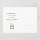 Waterverf Cactus We hebben nieuwe wortels gepland Aankondigingskaart (Achterkant)