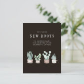 Waterverf Cactus We hebben nieuwe wortels gepland Aankondigingskaart (Staand voorkant)