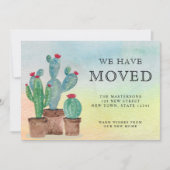 Waterverf cactus We hebben verplaatst Aankondiging (Voorkant)