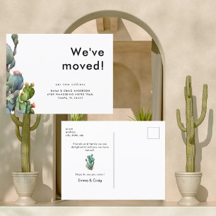 Waterverf Cactus We zijn verhuisd Briefkaart