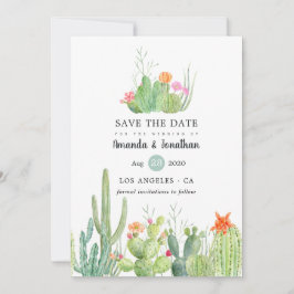 Waterverf Cactus Wedding Foto Save The Date