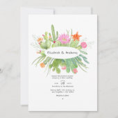 Waterverf Cactus Wedding Kaart (Voorkant)