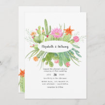 Waterverf Cactus Wedding