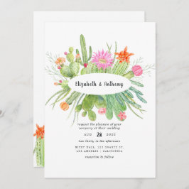 Waterverf Cactus Wedding Kaart