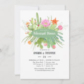 Waterverf Cactus Wedding Rehearsal Dinner Kaart (Voorkant)