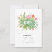 Waterverf Cactus Wedding RSVP Kaartje (Voorkant)