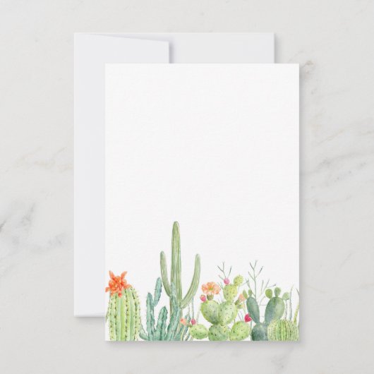 Waterverf Cactus Wedding RSVP Kaartje (Achterkant)