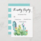 Waterverf Cactus Wedding RSVP-reactiekaart RSVP Kaartje (Voorkant / Achterkant)
