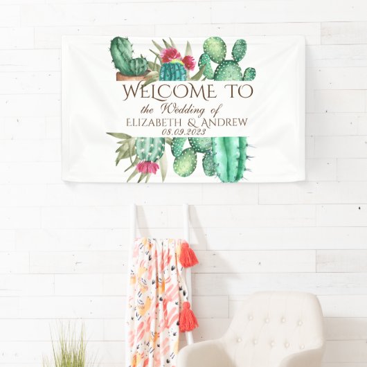 Waterverf Cactus Wedding Spandoek (Insitu)