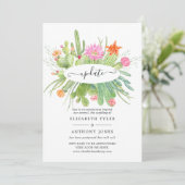 Waterverf Cactus Wedding Update Kaart (Staand voorkant)