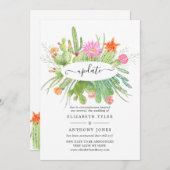 Waterverf Cactus Wedding Update Kaart (Voorkant / Achterkant)