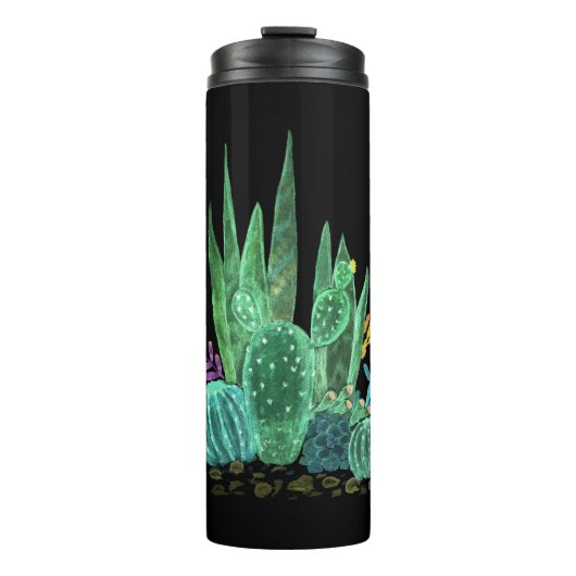 Waterverf, cactus werpen kussen thermosbeker (Voorkant)