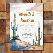 Waterverf cactus woestijn alles in één bruiloft kaart