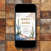 Waterverf cactus woestijn alles in één bruiloft kaart