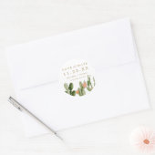 Waterverf Cactus Woestijn Save the Date Favor Ronde Sticker (Envelop)