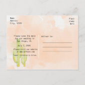 Waterverf Cactus Zuidwest Save The Date Aankondigingskaart (Achterkant)