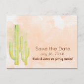Waterverf Cactus Zuidwest Save The Date Aankondigingskaart (Voorkant)