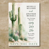 Waterverf Cactus Zuidwestelijke Woestijn Huwelijk Save The Date