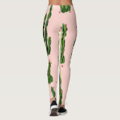 Waterverf Cactussen: bloeiend naadloos patroon Leggings (Achterkant)