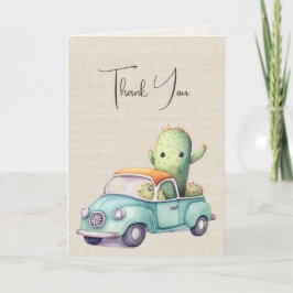 Waterverf cactussen in retro truck kaart