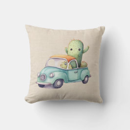 Waterverf cactussen in retro truck kussen