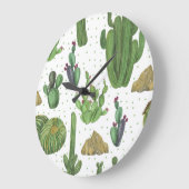 Waterverf cactussen, naadloos natuurlijk patroon. grote klok (Hoek)