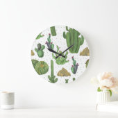 Waterverf cactussen, naadloos natuurlijk patroon. grote klok (Huis)