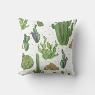 Waterverf cactussen, naadloos natuurlijk patroon. kussen