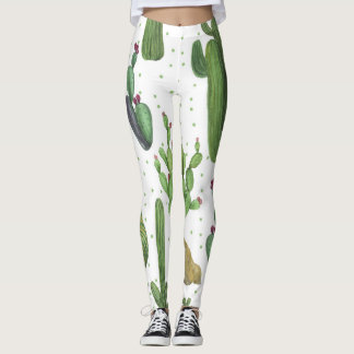 Waterverf cactussen, naadloos natuurlijk patroon. leggings