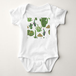 Waterverf cactussen, naadloos natuurlijk patroon. romper