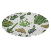 Waterverf cactussen, naadloos natuurlijk patroon. snijplank (Hoek)