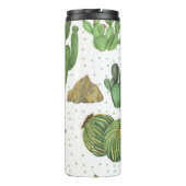 Waterverf cactussen, naadloos natuurlijk patroon. thermosbeker (Achterkant)