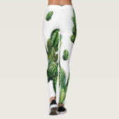 Waterverf Cactussen Naadloze Illustratiepatroon Leggings (Achterkant)