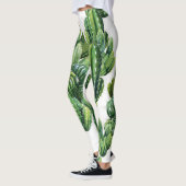 Waterverf Cactussen Naadloze Illustratiepatroon Leggings (Links)