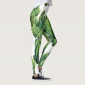 Waterverf Cactussen Naadloze Illustratiepatroon Leggings (Rechts)
