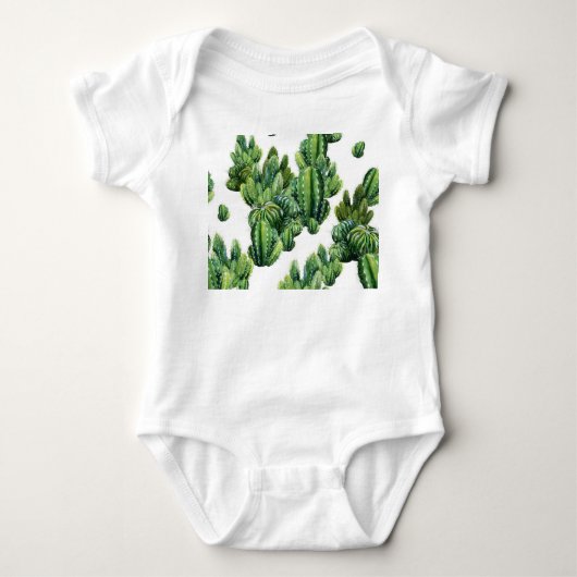 Waterverf Cactussen Naadloze Illustratiepatroon Romper (Voorkant)