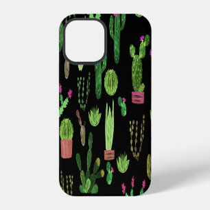 Waterverf Cactussen Plant Naadloos Achtergrond iPhone 12 Hoesje