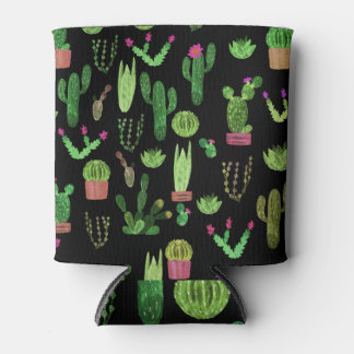 Waterverf Cactussen Plant Naadloze Achtergrond Blikjeskoeler