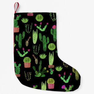 Waterverf Cactussen Plant Naadloze Achtergrond Kleine Kerstsok