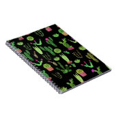 Waterverf Cactussen Plant Naadloze Achtergrond Notitieboek (Rechterzijde)