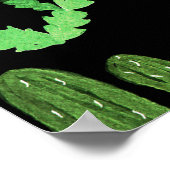 Waterverf Cactussen Plant Naadloze Achtergrond Poster (Hoek)