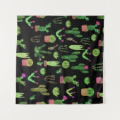 Waterverf Cactussen Plant Naadloze Achtergrond Wandkleed (Voorkant (horizontaal))