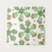 Waterverf Cactussen: Tropisch tuinpatroon. Wandkleed (Voorkant (horizontaal))