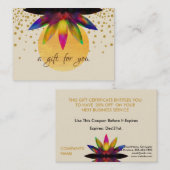 Waterverf Cadeaucertificaat Lotus Flower Yoga Visitekaartje (Voorkant / Achterkant)