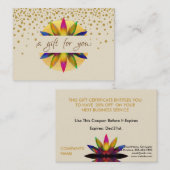 Waterverf Cadeaucertificaat Lotus Flower Yoga Visitekaartje (Voorkant / Achterkant)