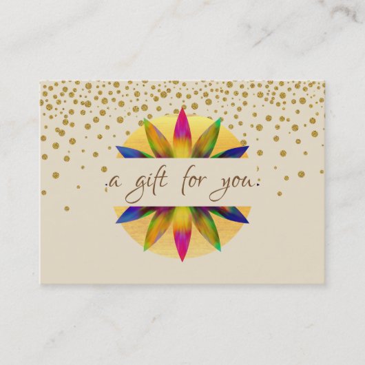 Waterverf Cadeaucertificaat Lotus Flower Yoga Visitekaartje (Voorkant)